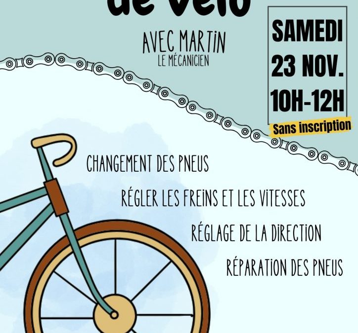 Atelier réparation de vélo le 23 novembre 2024