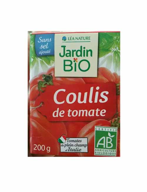 Coulis de tomates sans sel bio bouteille 200g