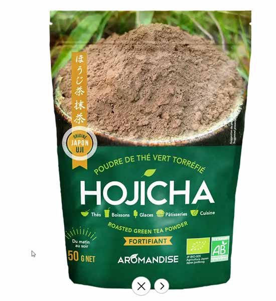 Poudre de thé vert Hojicha, bio, Aromandise